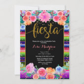 Fiesta Black Graduation Invitation Party Mexicaine (Devant)