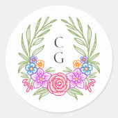 Fiesta Bloemen Mexicaanse bruiloft Ronde Sticker (Voorkant)