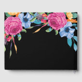 Fiesta Bloemen Zwart en Roze Bloemen Quinceanera Gastenboek (Achterkant)