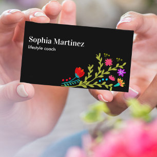 Fiesta Bloemenboeket Zwart Social Media Visitekaartje
