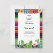 Fiesta Bloemendoop Uitnodigingskaart Doop Kaart (Voorkant)