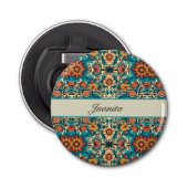 Fiesta Blooms, aanpasbaar Button Flesopener (Voorkant)
