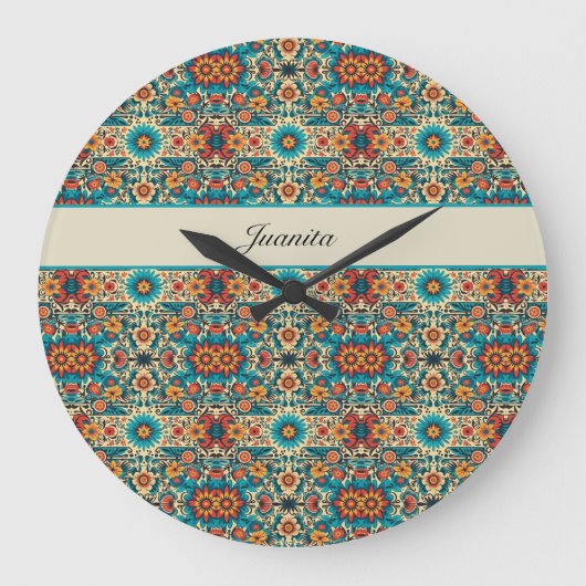 Fiesta Blooms, aanpasbaar Grote Klok (Voorkant)