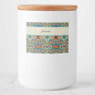 Fiesta Blooms, aanpasbaar Voedselcontainer Etiket