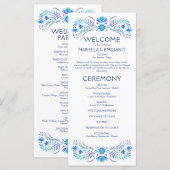 Fiesta Blue Wedding Programma (Voorkant / Achterkant)