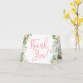 Fiesta Blush Floral Succulent Hartelijk dank Kaart (Gele Bloem)