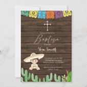 Fiesta Boy Baptism Christening Uitnodigingskaart Kaart (Voorkant)