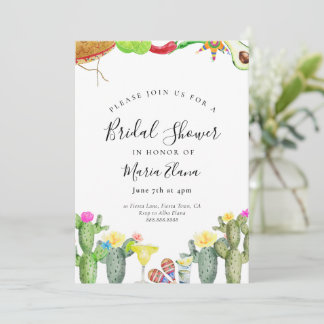 Fiesta Bridal Shower Invitation Mexican Sombrero Kaart