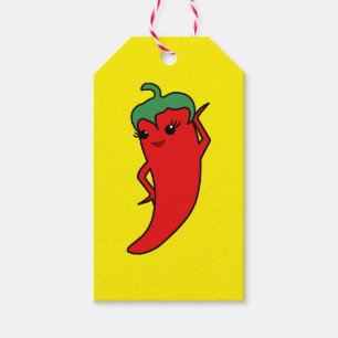 Fiesta Bruidsfeest Kawaii Rode Hete Peper Diva Cadeaulabel