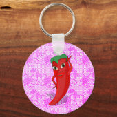 Fiesta Bruiloft Feest Met Rode Hete Peper Diva Sleutelhanger (Achterkant)