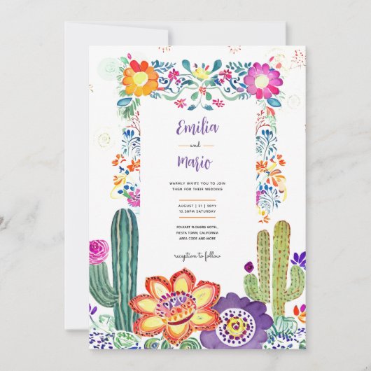 FIESTA BRUILOFT - Folkart Bloemen Modern (Voorkant)