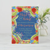 Fiesta Bruiloftsblauw Kaart (Staand voorkant)