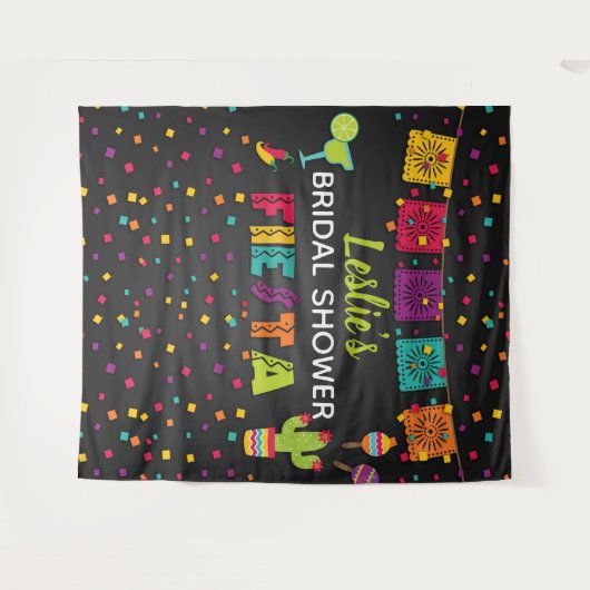 Fiesta Bruiloftsshower Achtergrond Wandkleed (Voorkant (horizontaal))