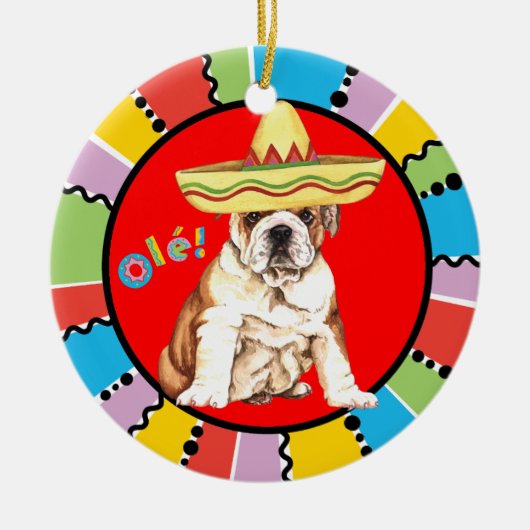 Fiesta Bulldog Keramisch Ornament (Voorkant)