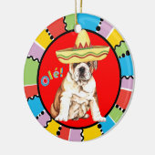Fiesta Bulldog Keramisch Ornament (Links)