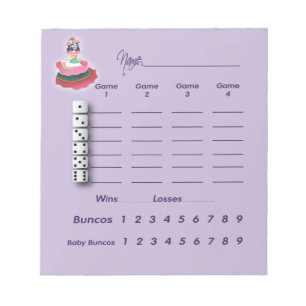 Fiesta Bunco Day of the Dead Bunco Score Pad Notitieblok