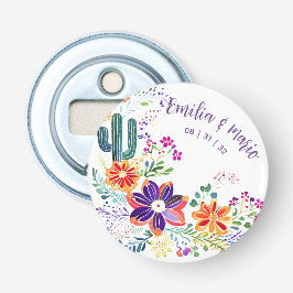 FIESTA Cacti Folkart Bloemen Aangepast Button Flesopener