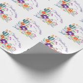 FIESTA Cacti Folkart Bloemen Aangepast Cadeaupapier (Hoek)