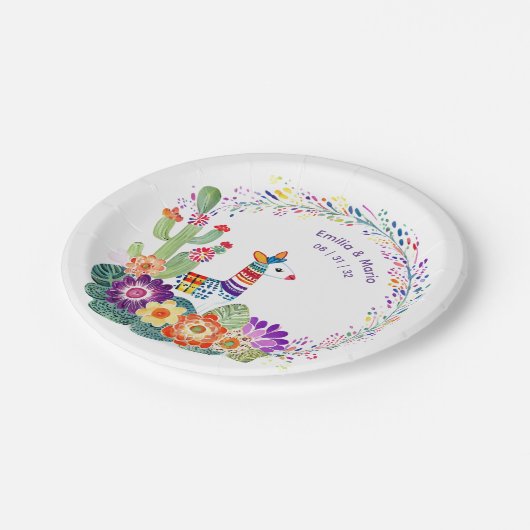 FIESTA Cacti Folkart Bloemen Aangepast Papieren Bordje (Gekanteld)