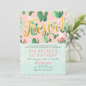 Fiesta Cactus 1er anniversaire Invitation (Debout devant)