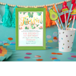 Fiesta Cactus 1er anniversaire Invitation