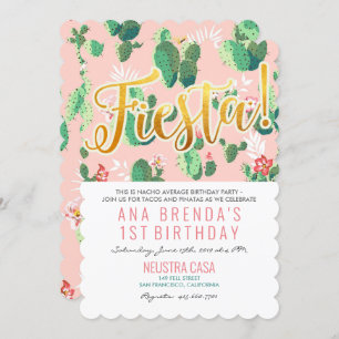 Fiesta Cactus 1er anniversaire Invitation