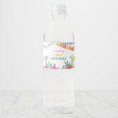 Fiesta Cactus Anniversaire Étiquette de bouteille  (Devant)