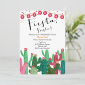 Fiesta Cactus Anniversaire Fête Invitation (Debout devant)
