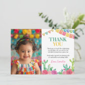 Fiesta Cactus Anniversaire Photo Carte de remercie (Debout devant)