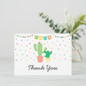 Fiesta Cactus Baby shower Hartelijk dank Bedankkaart (Staand voorkant)