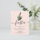 Fiesta Cactus Baby shower Uitnodiging Briefkaart (Staand voorkant)