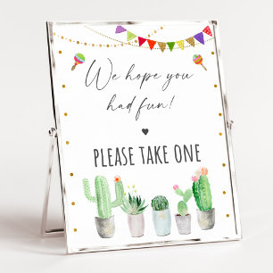 Fiesta Cactus Birthday Party Favor Sign Poster