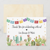 Fiesta Cactus Boho Bruidsfeest Bedankkaart (Voorkant / Achterkant)