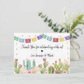 Fiesta Cactus Boho Bruidsfeest Bedankkaart (Staand voorkant)