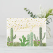 Fiesta Cactus Boho Bruiloft Feest Bedankt (Staand voorkant)