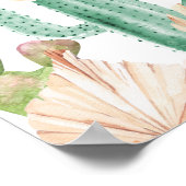 Fiesta Cactus Boho Bruiloft Feestelijke Ontvangst Poster (Hoek)