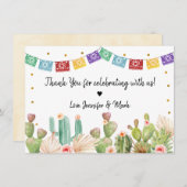 Fiesta Cactus Boho Bruiloftsfeest Bedankkaart (Voorkant / Achterkant)