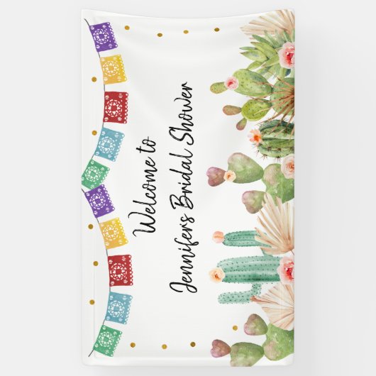 Fiesta Cactus Boho Vrijgezellenfeest Spandoek (Verticaal)