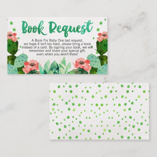 Fiesta Cactus Book request Card Informatiekaartje (Voorkant / Achterkant)