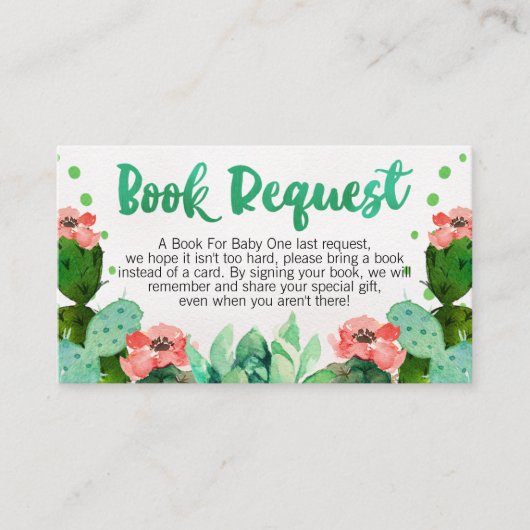 Fiesta Cactus Book request Card Informatiekaartje (Voorkant)