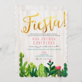 Fiesta Cactus Bridal Shower Uitnodiging (Voorkant / Achterkant)