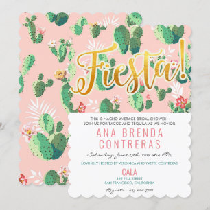 Fiesta Cactus Bridal Shower Uitnodiging
