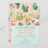 Fiesta Cactus Bridal Shower Uitnodiging (Voorkant / Achterkant)