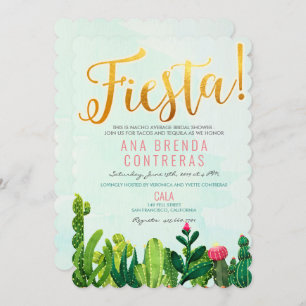 Fiesta Cactus Bridal Shower Uitnodiging