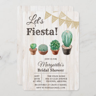Fiesta Cactus Bridal Shower Uitnodiging