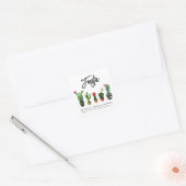 Fiesta Cactus Bruiloft Feest Vierkante Sticker (Envelop)