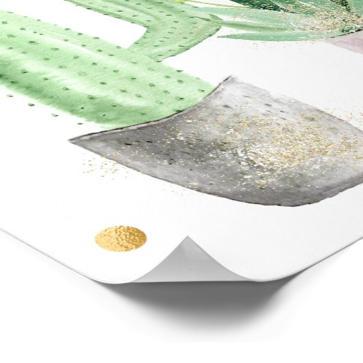 Fiesta Cactus Bruiloft Feest Welkom Poster (Hoek)