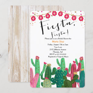 Fiesta Cactus Bruiloft Uitnodiging