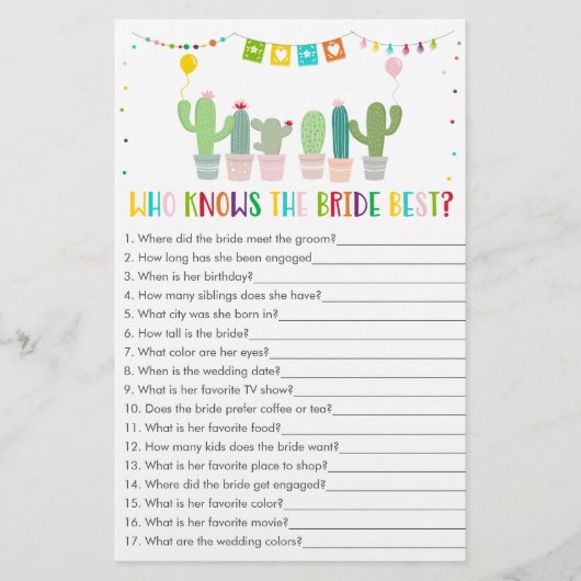 Fiesta Cactus die het beste spel kent (Voorkant)