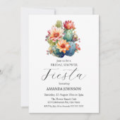 Fiesta Cactus Floral Bridal Shower Uitnodiging (Voorkant)